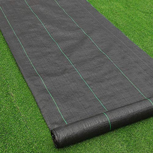Goasis Lawn Weed Barrier Control Fabric Ground Cover Membrane Garden Landscape Driveway Weed Block Nonwoven Heavy Duty 125gsm Black,5FT x 300FT