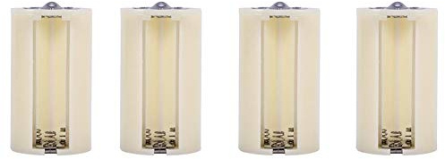 Tangxi 4 Stück Universal 3 AA zu D Parallel Batteriewandler, AA zu D Batterieadapterhalter, Weiß