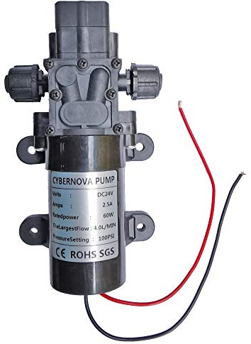 CYBERNOVA DC24V 100PSI 4.0L / m Pompe à auto-amorçage à membrane haute pression à eau douce Interrupteur de pression intégré Caravane/Bateau/RV/Jardin // Nettoyage de véhicule/Camping-car (R)