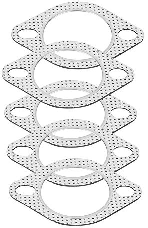 Junta de escape de 2.5 pulgadas Junta de brida de 2,5 Junta de tubo de escape, Cabezal de escape de aleación de aluminio de 2,5 Colector de colector de tubo descendente Junta de brida 2 pernos