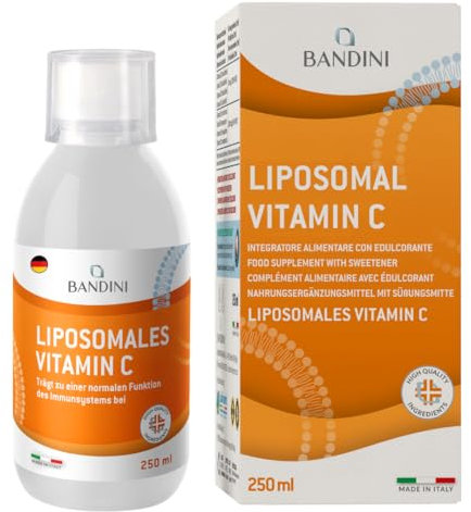 Bandini® Liposomal Vitamin C 1000mg Liquid | High Strenght Ascorbic Acid, High Absorption & Bioavailability | Immunity, Energy, Skin Support - Boosts Collagen & Reduces Fatigue | Vegan, GMO-Free