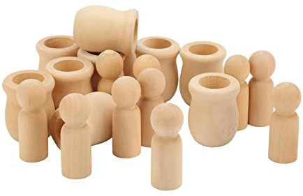 Bambole con piolo di legno Peg People Corpi di bambola Figure in legno Peg Doll decorativo Persone per bambini Fai da te Arte Artigianato Personalizzazione Creatività
