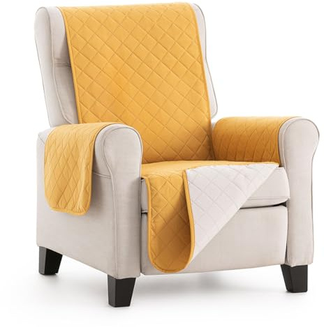 Lanovenanube Funda sillón Acolchado Mallorca - Práctica - 1 Plaza - Color Mostaza