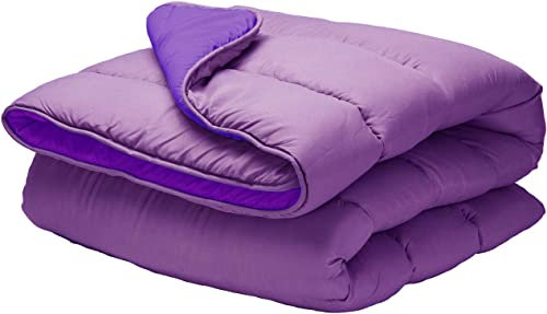 various Colcha Multiuso Bicolor, Fibra 120 gr Colcha Verano Reversible Transpirable Rellno Fibra Hueca siliconada válido para Cama de 180 cm,Tamaño 280 x 270 cm Color Malva y Lila