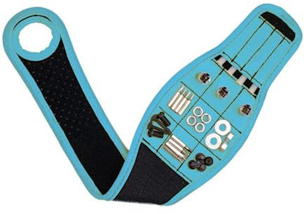 Pulsera magnética para hombre herramientas gadgets cinturón de herramientas bolsa de herramientas ajustable multibolsillos herramienta de trabajo organizador de almacenamiento de herramientas (azul)