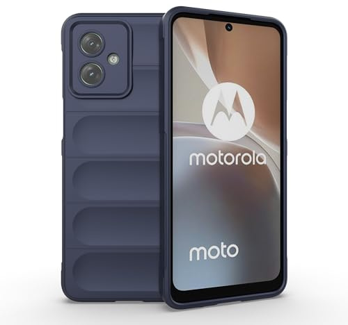 ESTH® Funda Silicona Líquida para Motorola Moto G54 5G con Protección Antigérmenes, Carcasa Antichoque de Grado Militar con Revestimiento de Microfibra Suave, Azul Oscuro