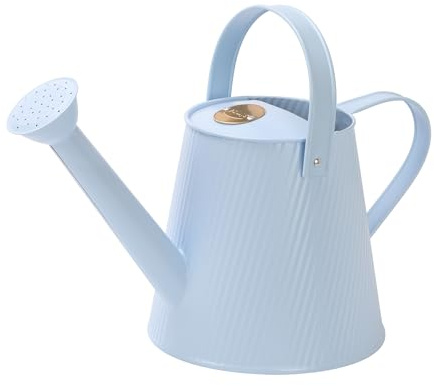 Simpa 3L 3 Litre Colour Metal Watering Can with Watering Rose - Matt Light Blue