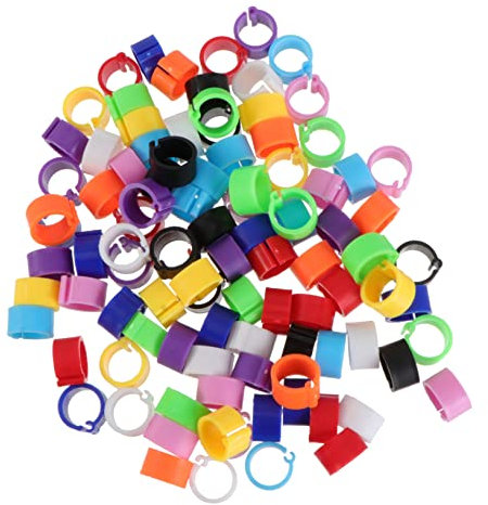 OFFSCH Pigeon Leg Rings - 100Pcs Colorful Bird Identification Bands for Pigeons Parrots Cockatiels - Easy Open Foot Rings for Pet and Poultry Separation