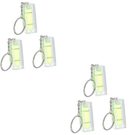 Hemobllo 6pcs Mini Spirit Level Keychain Portable Bubble Level Tool String Line Keyring Small Pocket Photo Frame Line