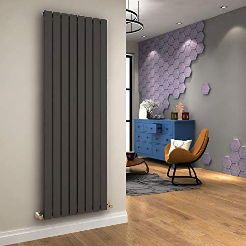 ELEGANT 1800x608mm Anthracite Vertical Modern Radiator Flat Single Panel | Designer Central Heating for Kitchen Living Room Entrance