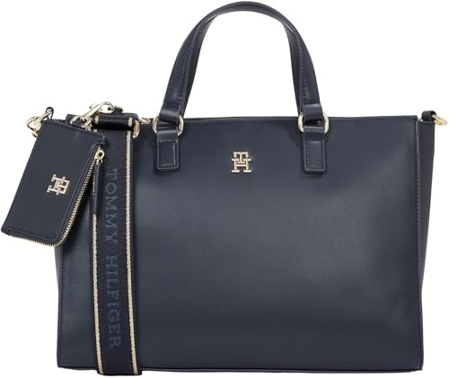 Tommy Hilfiger Damen Satchel Tasche Joy mit Tragegurt, Blau (Space Blue), Einheitsgröße