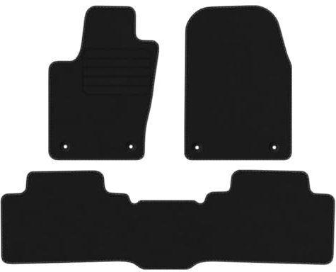 Premium Velourmattenset für Jeep Grand Cherokee WK2 Bj. 2013-2021 3-TLG. PREM runde Befestigungen Veloursfussmatten Automatten Mit Absatzschoner Passform Neu