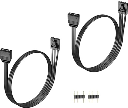 GINTOOYUN 2 Pcs 5V 3-Pin ARGB Conversion Cable Corsair 4-Pin Female to 5V 3-Pin ARG Female Conversion Cable for Corsair Controller,QL,LL120,ICUE,Shenguang Sync,Asus,HD etc(11.4 Inch)(Style 2)