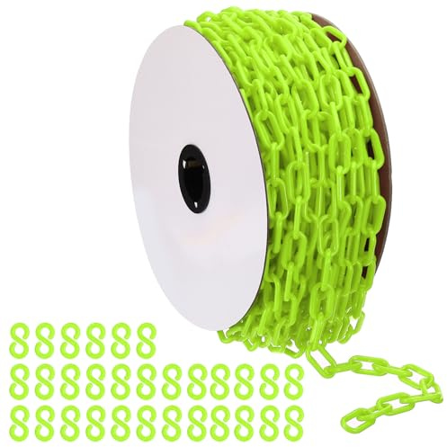 PATIKIL 120 Pieds Maillons de Chaîne en Plastique Vert 1/4 Pouce 6 mm