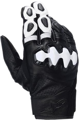 Alpinestars Celer v3 perforierte Motorrad Handschuhe, schwarz/weiß, L