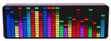 Pantalla LED de Espectro Musical, 384 LED RGB, 20 Efectos Dinámicos, 7 Modos de Color, Sensor de Voz de Nivel de Luz de Ritmo de 1624 Segmentos, Reloj, Alimentación por USB,