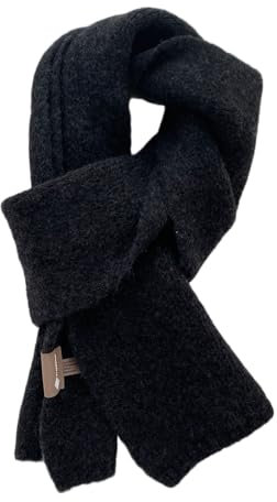 EILJSF 20 * 150CM Schwarz Grau Boho Damen Schals Winter Weicher Wollschal Weicher Warmer Schal Wollhalstücher Damen Winterschals