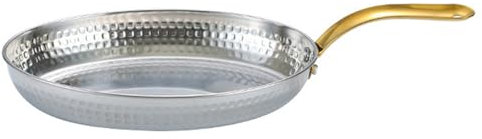 Martillado A Mano Español Paellera Con Asas Simples, Acero Inoxidable 304 Sartén Antiadherente Marisco Plato Para Langosta Para Casa O Restaurantes, 20cm, Silver