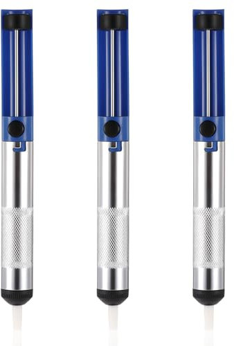 3 teiliges Lötsauger Entlötpumpen-Werkzeug, Vakuumpumpen Lötentfernungswerkzeug, Manuelle Entlötsaugpumpe, Lötsauger Werkzeug für Entlötpumpen (Blau)