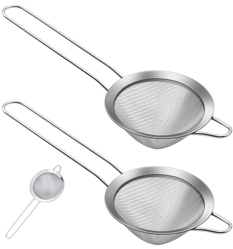 Cocktail Strainer, 2 Pack Stainless Steel Cocktail Sieve Tea Strainer, Bar Cocktail Strainer Filtering Tool
