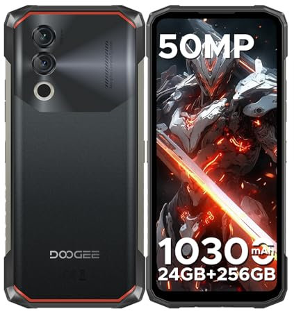 DOOGEE Blade 10 Power Rugged Smartphone, (2025) 24GB+256GB/2TB, 10300mAh Rugged Phone Android, 50MP, 6.6 HD+, 3 Cards Slots, 4G Dual SIM Unlocked Mobile Phones, Fingerprint/Face ID/NFC/GPS,Black