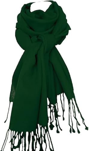Avenella XXL Wollschal (205x70 cm inkl. Fransen) Feiner Weicher Unifarbener Gewebter Schal Tuch Stola aus 100% Wolle (Merino) Damenschal viele Farben zur Auswahl