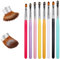 Qianyu 8 pinceles acrílicos para uñas, pinceles acrílicos, tamaño 10, uñas acrílicas para uñas acrílicas en polvo, uñas de gel UV, juego de pinceles de gel para uñas, juego de pinceles parciales