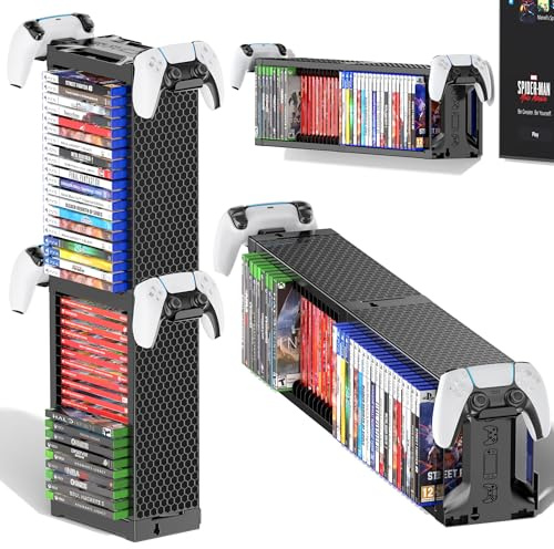 Kytok Support Universel Organisateur pour Jeux Vidéo, Tour de Rangement Compatibilité avec PS5/Switch 2/Xbox One/Series/PS4/PSP (Deux étages)