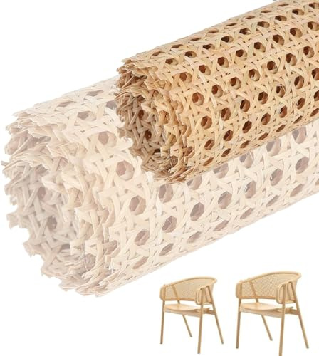 STOUCLA Rattansnörp Kann Rattan Rullar, Rattan Geflecht, DIY Wabengeflecht Stolsnörp, Möbel Wienerlecht, Flätad Open Rattan för Handvävda Produkter, Heminredning, 40 x 100 cm (PE)