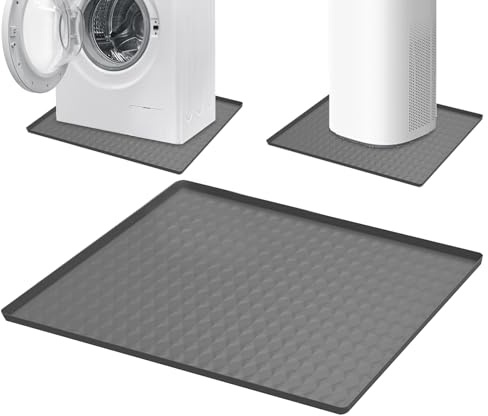 Vaschetta raccogligocce portatile per condizionatori d'aria, 60 x 60 cm, in silicone, con bordo rialzato, protezione contro la condensa, per frigoriferi, lavatrici e condizionatori d'aria