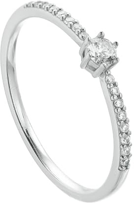 Whoiy Ring Gold Damen 950, Hochzeits Ring Echtgold Halbe Ewigkeit mit 0.3ct Moissanite Platin Ehering für Frauen Gr. 65 (20.7)