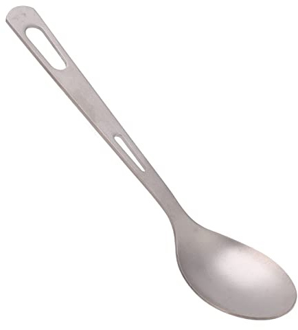 Ensemble de couverts de camping en titane, durable, portable et léger, vaisselle d'extérieur pour sac à dos, randonnée, pique-nique, sablage en titane pur mat 20 g, couteau, (Cuillère)