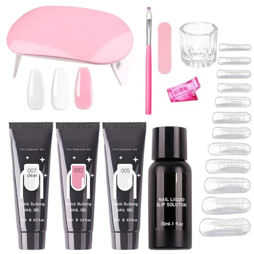 Kit de para Uñas para Principiantes Herramienta De Manicura | Gel de Extensión para Uñas Poly Para Profesionales Amantes De La Belleza Estudiantes Mujeres Niñas Madres Novias Salón En