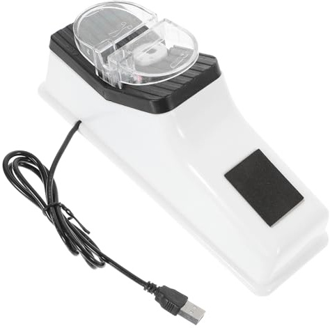 Homoyoyo Affûteur Électrique de Couteaux USB Blanc Meule Rapide, Outil Polyvalent Cuisine, Affûteur de Lames et Ciseaux, Accessoire Pratique pour Ustensiles Cuisine, 1 Pièce
