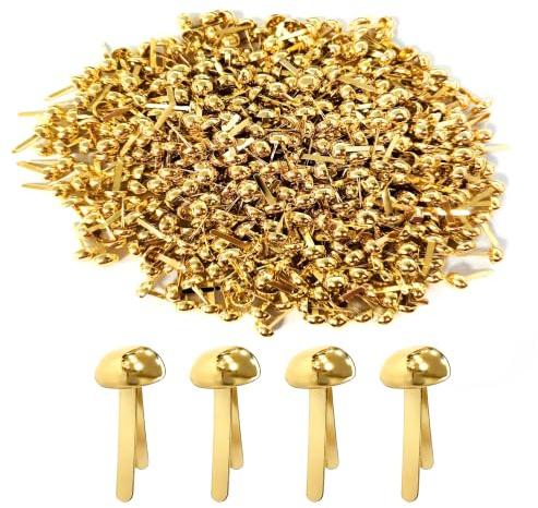 500 Stück 8 mm Gold Rundkopfklammern, Metall Musterbeutelklammern | Wiederverwendbare Mini Beutelklammern, Briefklammern Ideal Für Schule, Büro, Diy Bastelprojekte Und Kreative Heimwerker