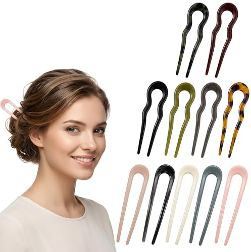 11-teiliges Set Haarnadel Französische Haarnadeln, Hair Accessories für Frisuren und Styling, French Hair Pin mit Wellen- und Einfach-Design in Mehreren Farben