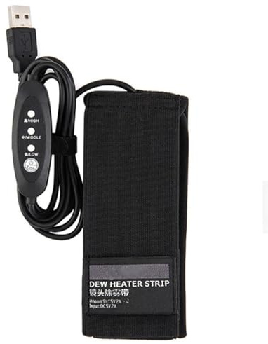 Calentador de lentes – Tira de calefacción por USB, película óptica | antivaho, eliminador de humedad para cámara, cinta térmica telescópica, imágenes al aire | Control de temperatura del
