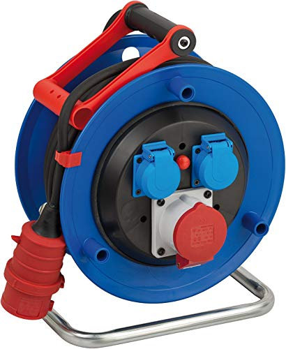 Brennenstuhl Garant CEE 1 IP44 Kabeltrommel (CEE-Kabeltrommel mit 30m Kabel in schwarz, aus Spezialkunststoff, für den ständigen Einsatz im Außenbereich, Made in Germany)