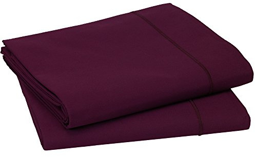 Blanc des Vosges Uni Percale Taie de traversin Coton Cyclamen 90 x 230 cm