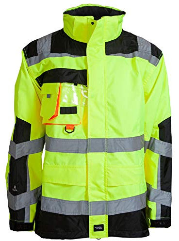 Elka Unisex Visible Xtreme Jacke, Größe XL, fluoreszierend schwarz, Gelb-Gelb