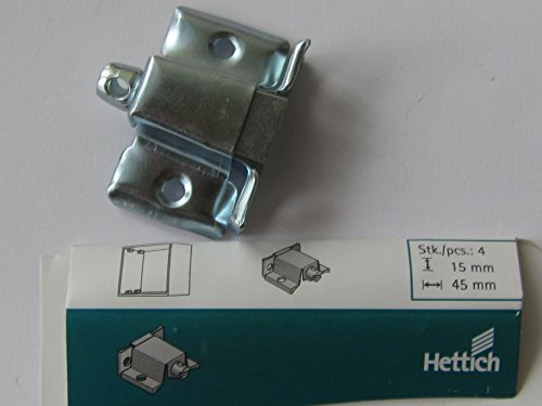 Hettich Verbindungsbeschlag mit Spannschraube, 16 x 44 x 36 mm, Stahl verzinkt, 4 Stück, 9100647