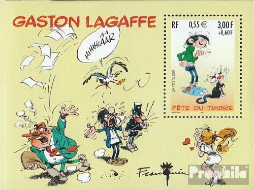 Prophila Collection Frankreich Block24 (kompl.Ausg.) postfrisch ** MNH 2001 Comicfigur Gaston Lagaffe (Briefmarken für Sammler) Comics