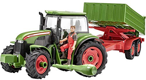 Revell 00817 817 Junior Kit-Traktor mit Anhänger und Spielfigur 4 der Bausatz mit dem Schraubsystem für Kinder ab 4 Jahre, Bauen-Schrauben-Spielen, mit tollen Funktionen, grün, Länge ca. 46 cm