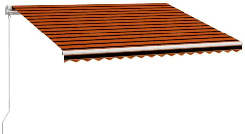 vidaXL Einziehbare Markise Handbetrieben 450 x 300 cm Orange und Braun