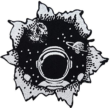 Finally Home astronaut i ett hål patch för strykning | Rymdlappar, utomjordingar stryklappar, Ufo-lappar, Nasa-lappar för jeansjackor