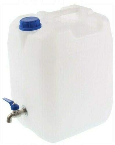 POKM Toolsmarket GmbH 10 L Wasserbehälter mit Hahn aus Metall Trinkwasserkanister BPA-frei Kanister Wasserkanister Behälter Wassertank10l Camping LKW usw.
