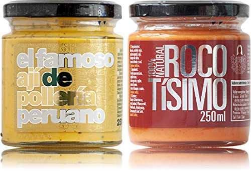 Ají de pollería y crema de rocoto | Pack Ahorro | Puro Perú | 100% naturales | Sin aditivos ni conservantes | Sin gluten | Apto para veganos