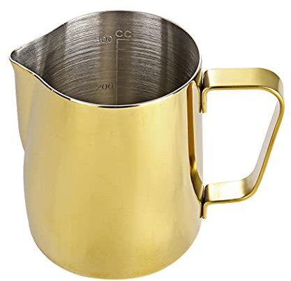 Diano Pichet à mousse de lait de 350 ml, isotherme en acier inoxydable, pour mousser le lait et expresso avec poignée et échelle de mesure, pour latte art