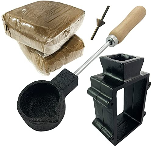 Sandguss-Schmuck-Set, traditioneller Flachmann / Schmelztopf / 2 kg Sandguss