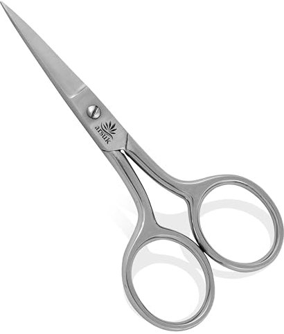 ARSUK Professional Scissors for Moustache, Beard, Nose, Ear, Eyebrow - Men's Facial Hair Grooming Trimming - 3.75-inch Stainless Steel Hair Cutting Scissor (Beard & Moustache Scissors)